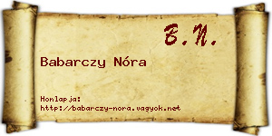 Babarczy Nóra névjegykártya